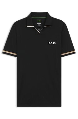 Active slim-fit polo shirt with signature-stripe details