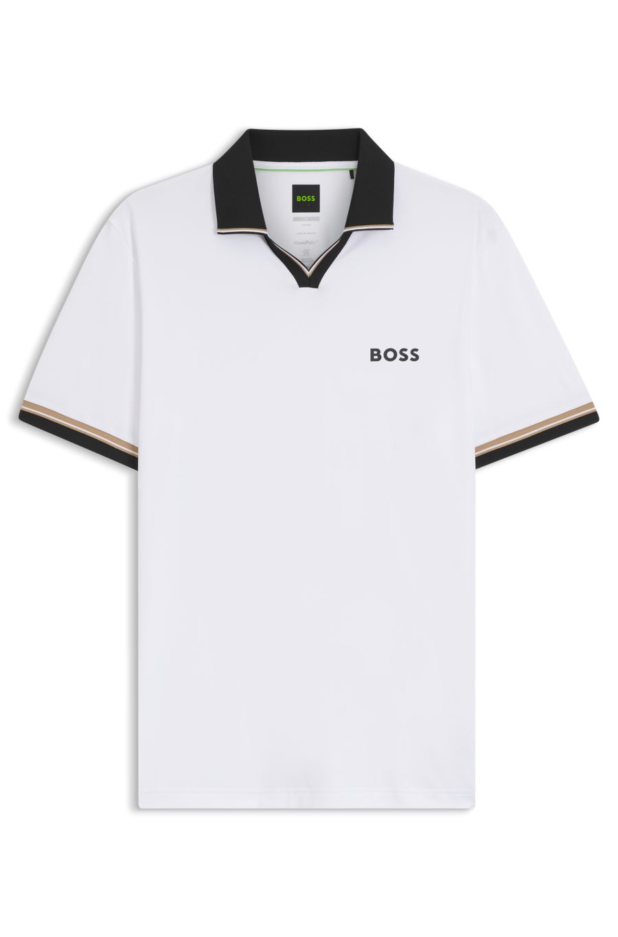 BOSS Active Signature-Stripe Polo — White
