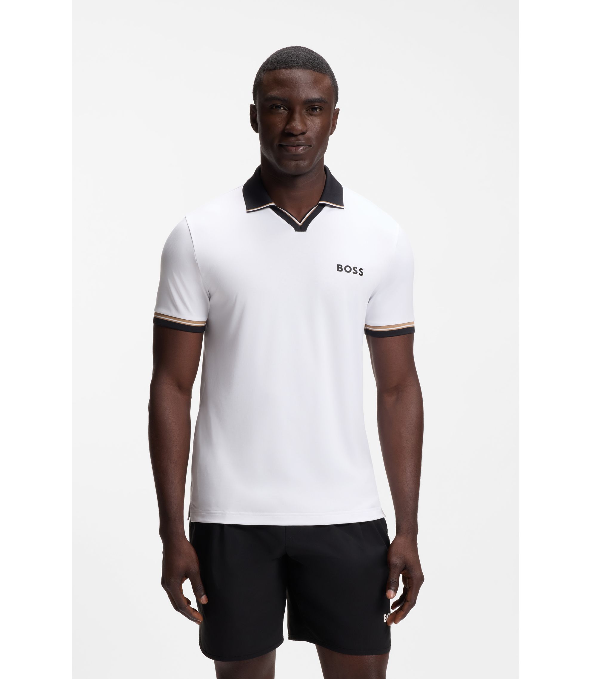 Aktives Slim-Fit Poloshirt mit charakteristischen Streifen-Details