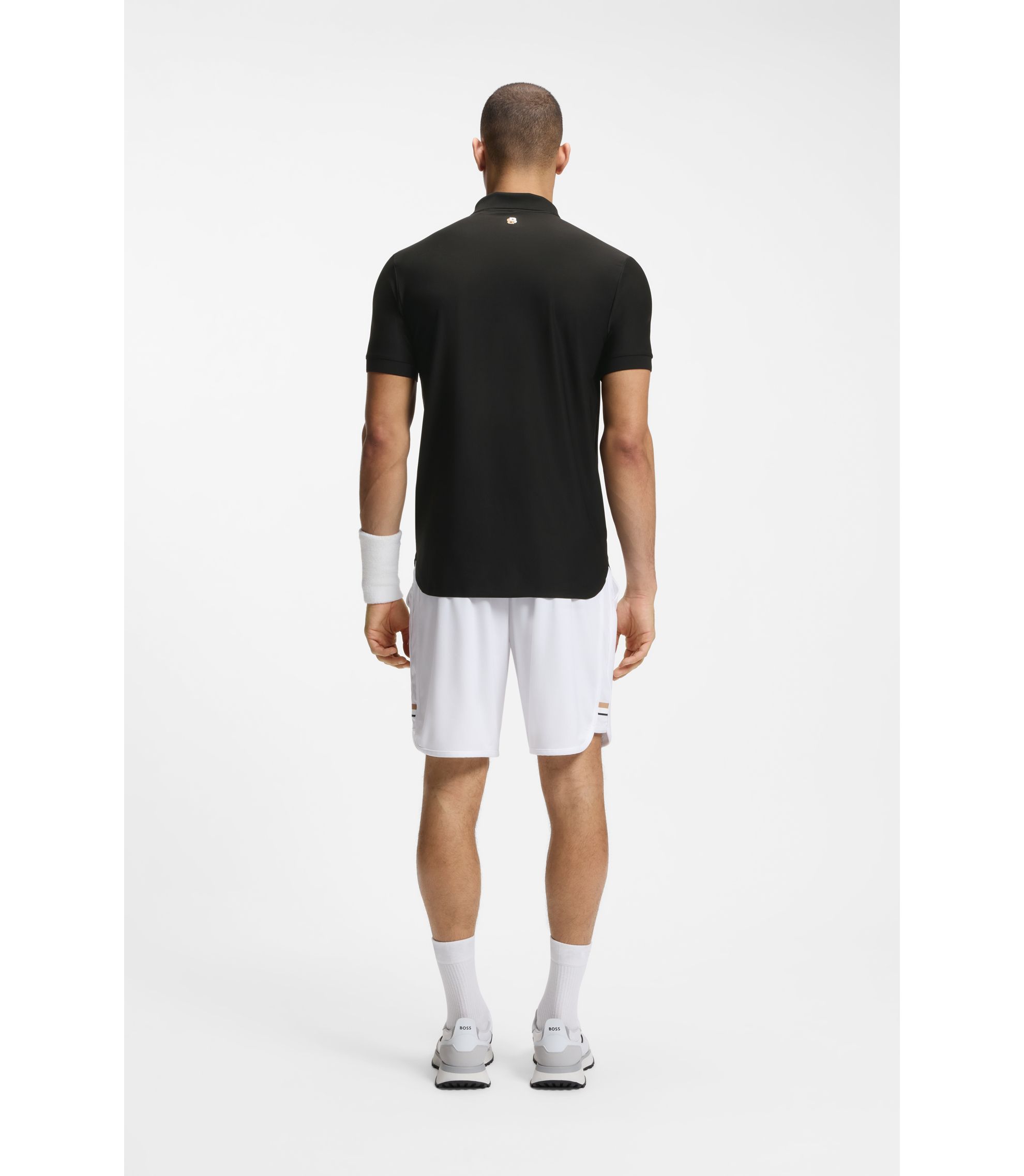 BOSS - Active ストライプジャージー スリムフィット ポロシャツ 4WAY