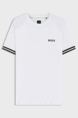Active slim-fit T-shirt with tennis-ball embossing, White