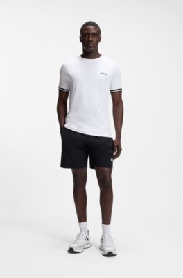 Active slim-fit T-shirt with tennis-ball embossing, White