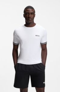 Active slim-fit T-shirt with tennis-ball embossing, White
