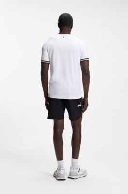 Active T-shirt Slim avec motif de balle de tennis en gaufrage, Blanc