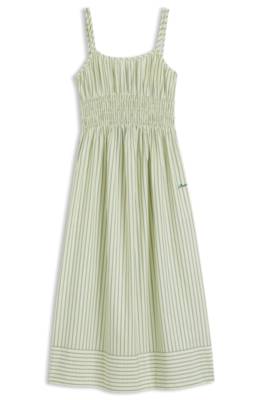 Cotton-poplin dress with vertical stripe 1