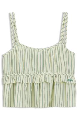 Cotton-poplin top with vertical stripe 1
