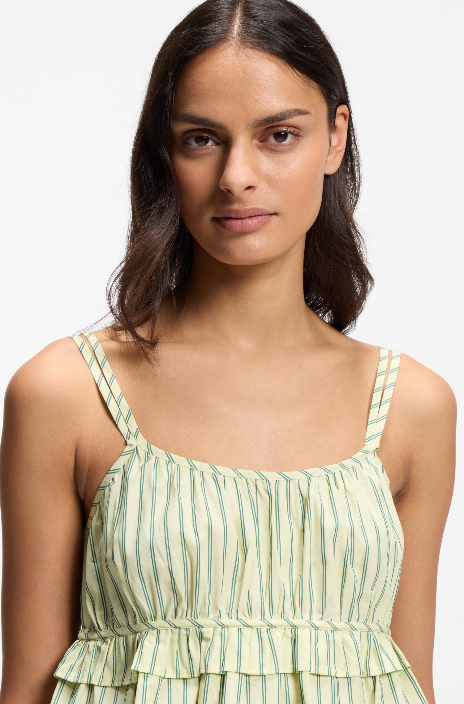 Boss Cotton-poplin top with vertical stripe skjortor & blusar dam – bild 3