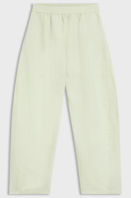 Balloon-leg trousers with elasticated waist, Light Green