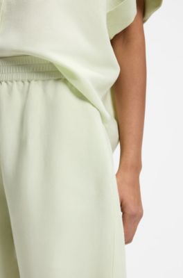Balloon-leg trousers with elasticated waist, Light Green