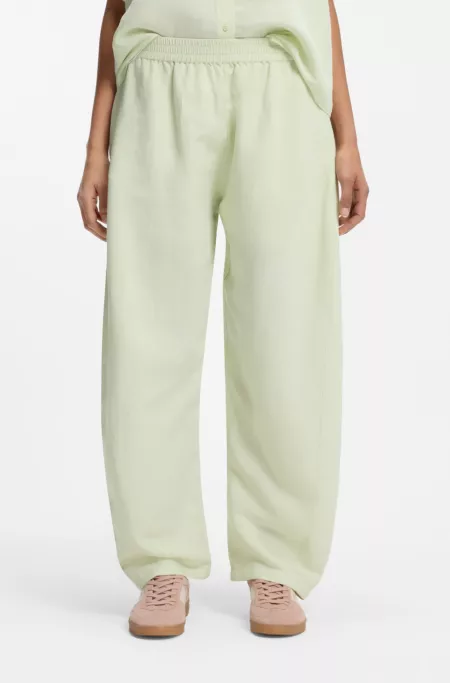 Balloon-leg trousers with elasticated waist