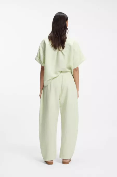 Balloon-leg trousers with elasticated waist
