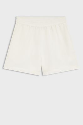 Relaxed-fit shorts with embroidered logo, White