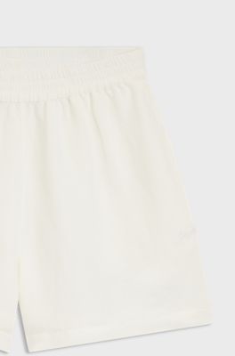 Relaxed-fit shorts with embroidered logo, Natural