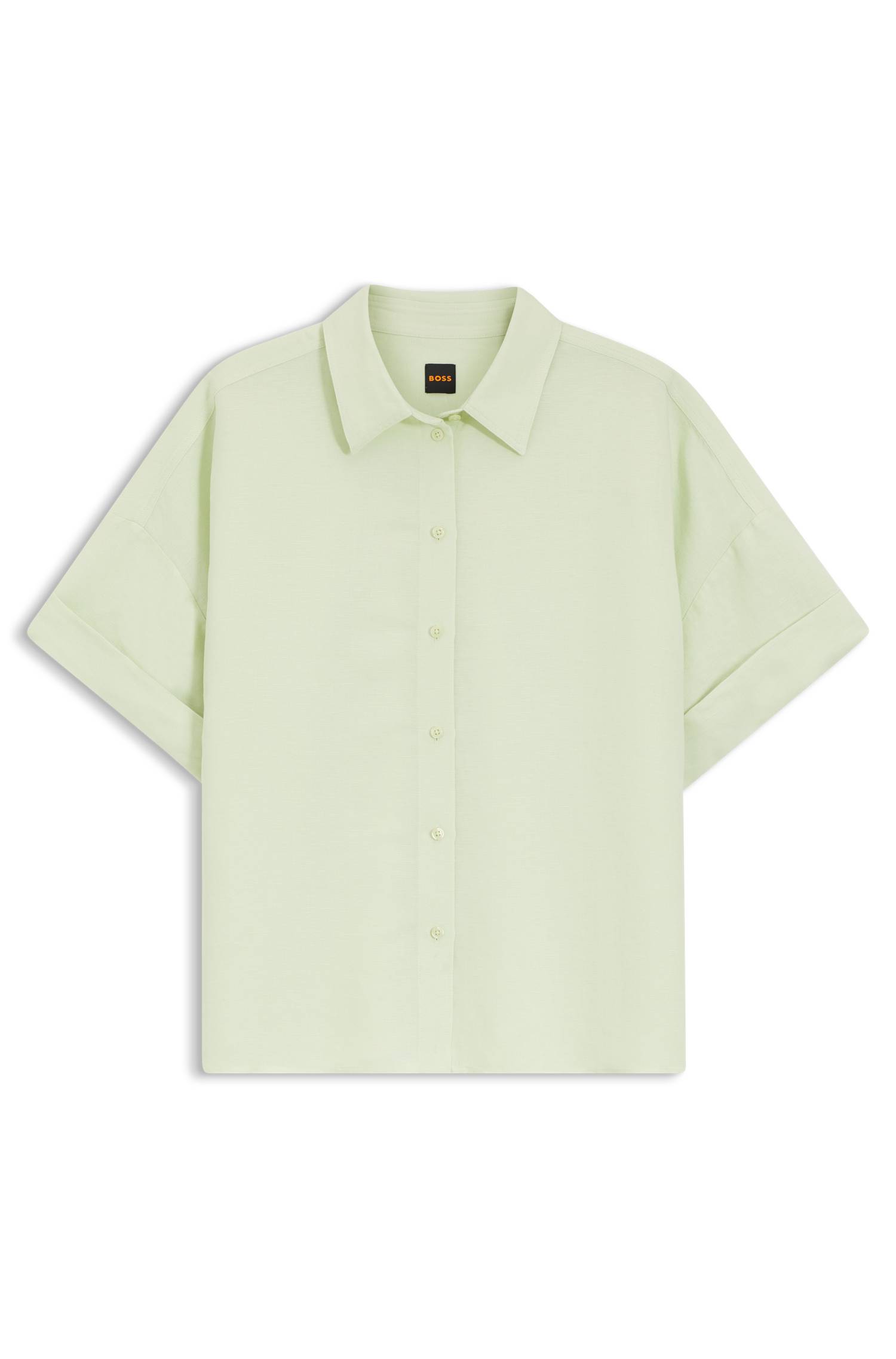 Boss Regular-fit blouse with rolled cuffs skjortor & blusar dam – bild 4
