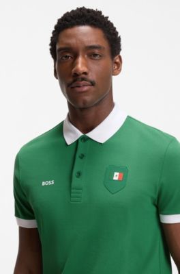 Paddy polo shirt with country flag trims, Mexico