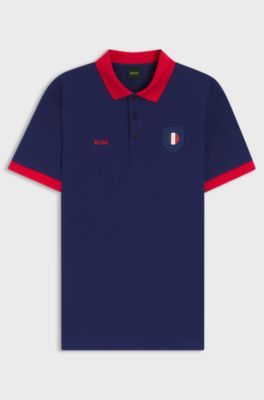 Paddy Poloshirt mit Landesflaggen-Details, Frankreich