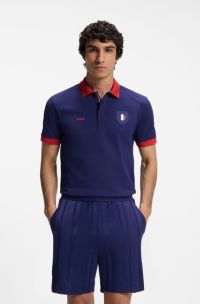 Paddy Poloshirt mit Landesflaggen-Details, Frankreich