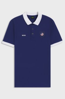 Paddy polo shirt with country flag trims, USA