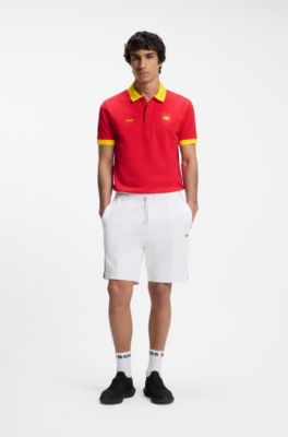 Polstret poloshirt med detaljer med landeflag, Spanien