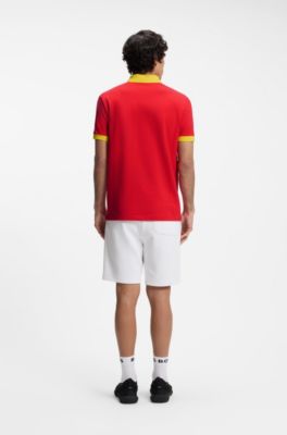 Paddy polo shirt with country flag trims, Spain