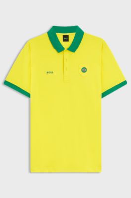 Polo Paddy con dettagli bandiera paese, Brasile