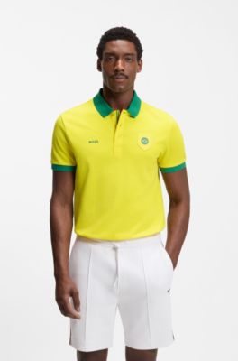 Paddy polo shirt with country flag trims, Brazil