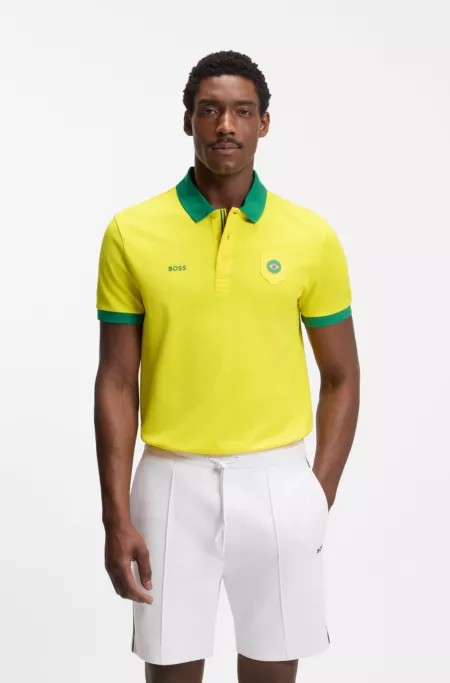 Paddy polo shirt with country flag trims