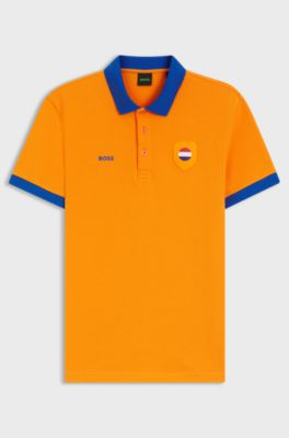 Paddy Poloshirt mit Landesflaggen-Details, Niederlande