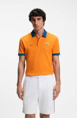 Paddy Poloshirt mit Landesflaggen-Details, Niederlande