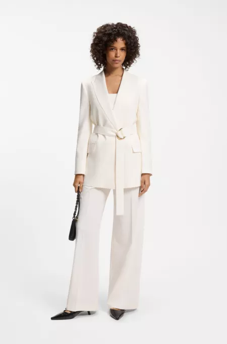 Relaxed-fit blazer with D-ring belt