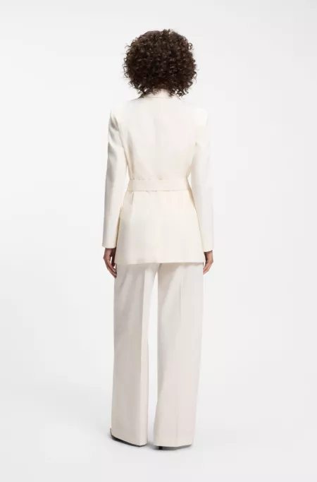 Relaxed-fit blazer with D-ring belt