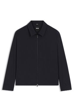 Packable relaxed-fit overshirt in a washable wool blend