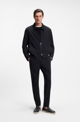 Sovracamicia relaxed fit in misto lana ripiegabile, Blu scuro