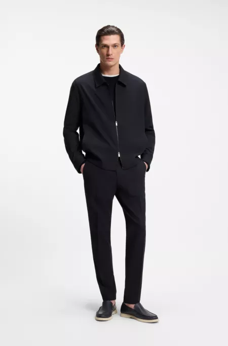 Packable relaxed-fit overshirt in a washable wool blend