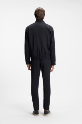 Relaxed-fit overshirt in een opvouwbare wolmix, Donkerblauw