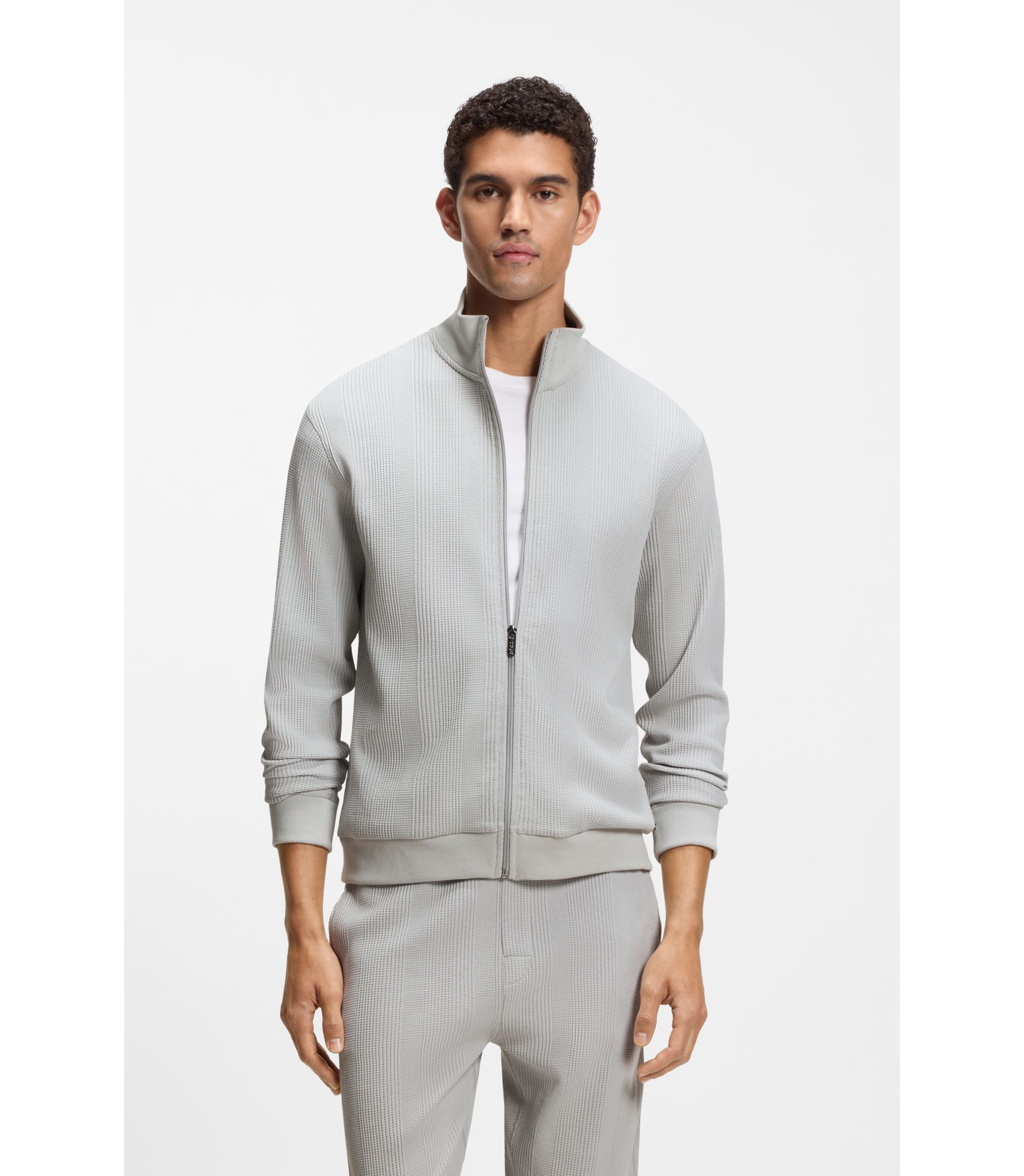 Jacke aus Baumwoll-Mix mit Waffelstruktur