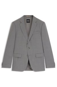 Slim-fit suit jacket in pinstripe virgin wool, Silver