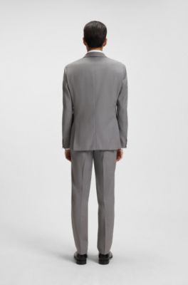 Slim-fit suit jacket in pinstripe virgin wool, Silver