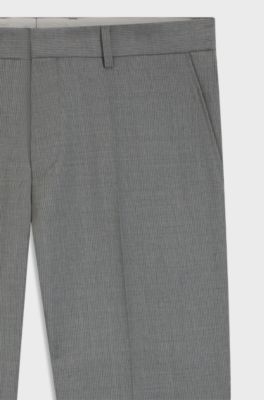 Slim-fit trousers in pinstripe virgin wool, Silver
