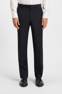 Slim-fit trousers in pinstripe virgin wool, Dark Blue
