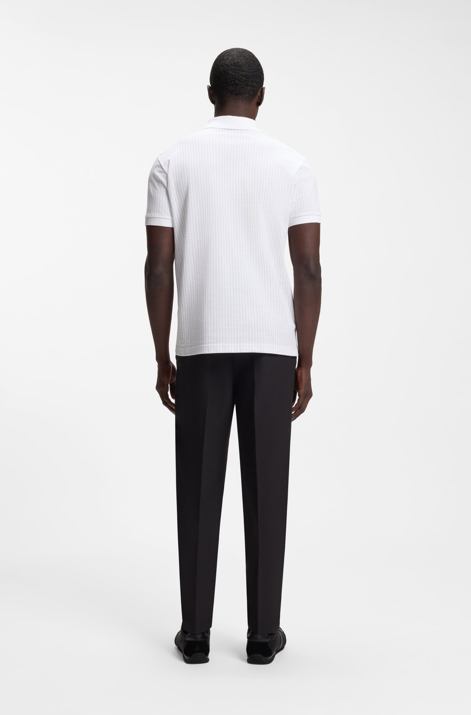 Boss Cotton-piqué polo shirt with all-over print pikéer herr – bild 3