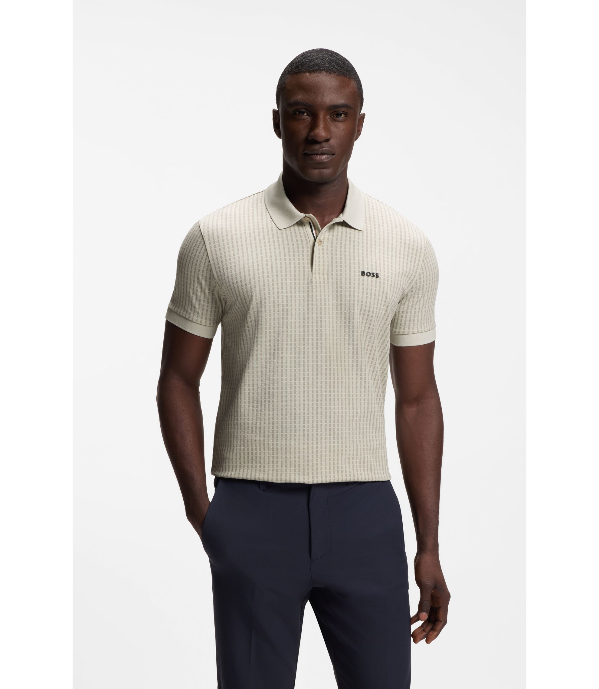 Poloshirt aus Baumwoll-Piqué mit Allover-Print