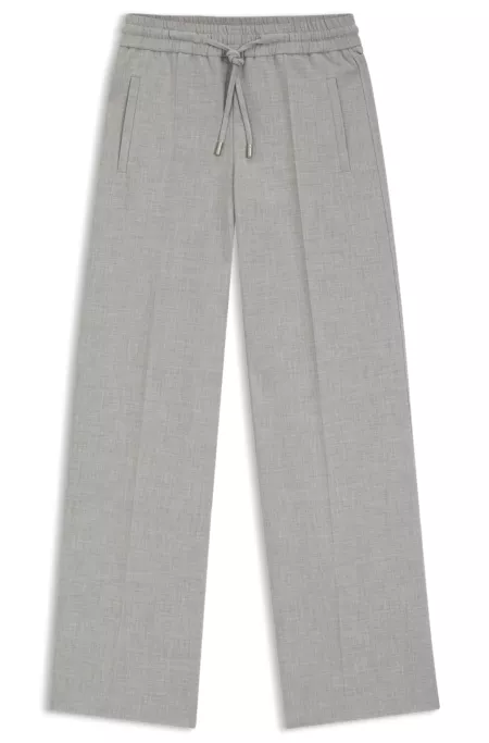 Oversized-fit trousers in melange stretch twill