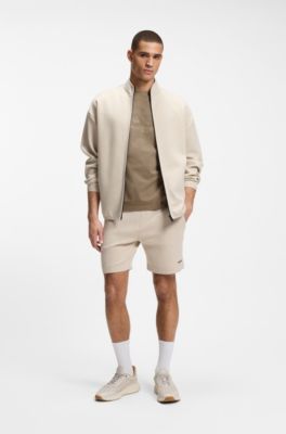 T-shirt i bomullsstretch med grafisk logga, Ljusbrun