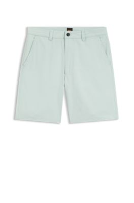 Chino-style shorts in cotton-rich twill, Turquoise