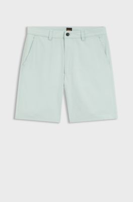 Short in chinostijl van katoenrijke keperstof, Turkoois