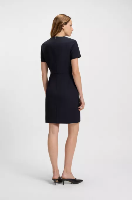 Virgin-wool dress with waist detail