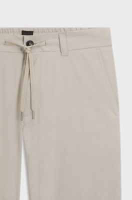 Straight-fit chinos in cotton-blend poplin, Light Grey