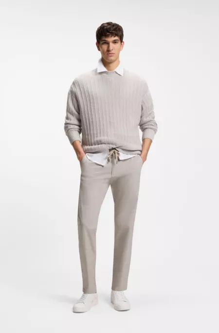 Straight-fit chinos in cotton-blend poplin