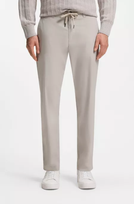 Straight-fit chinos in cotton-blend poplin
